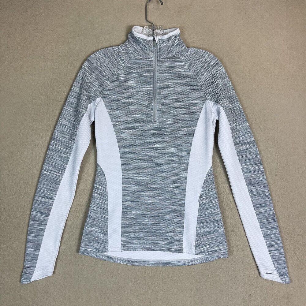Athleta Sweatshirt Womens XS Gray Snowscape 1/4 Zip Long Sleeve‎ Athletic Top